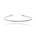 BRACCIALE TENNIS IN ORO 18 KT CON ZAFFIRI RAINBOW E SMERALDI