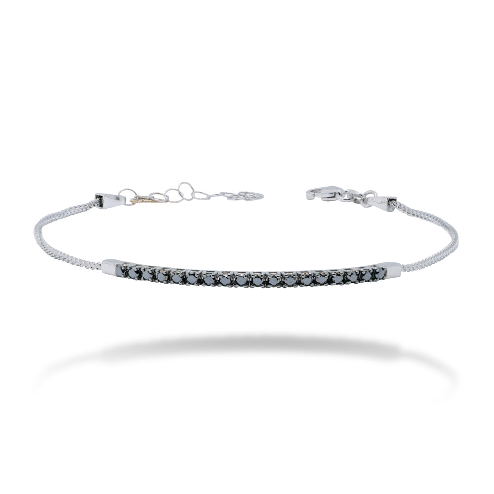BRACCIALE MEZZO TENNIS IN ORO 18 KT CON DIAMANTI BLACK