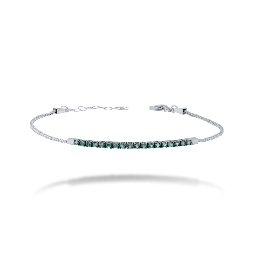 BRACCIALE MEZZO TENNIS IN ORO 18 KT CON SMERALDI