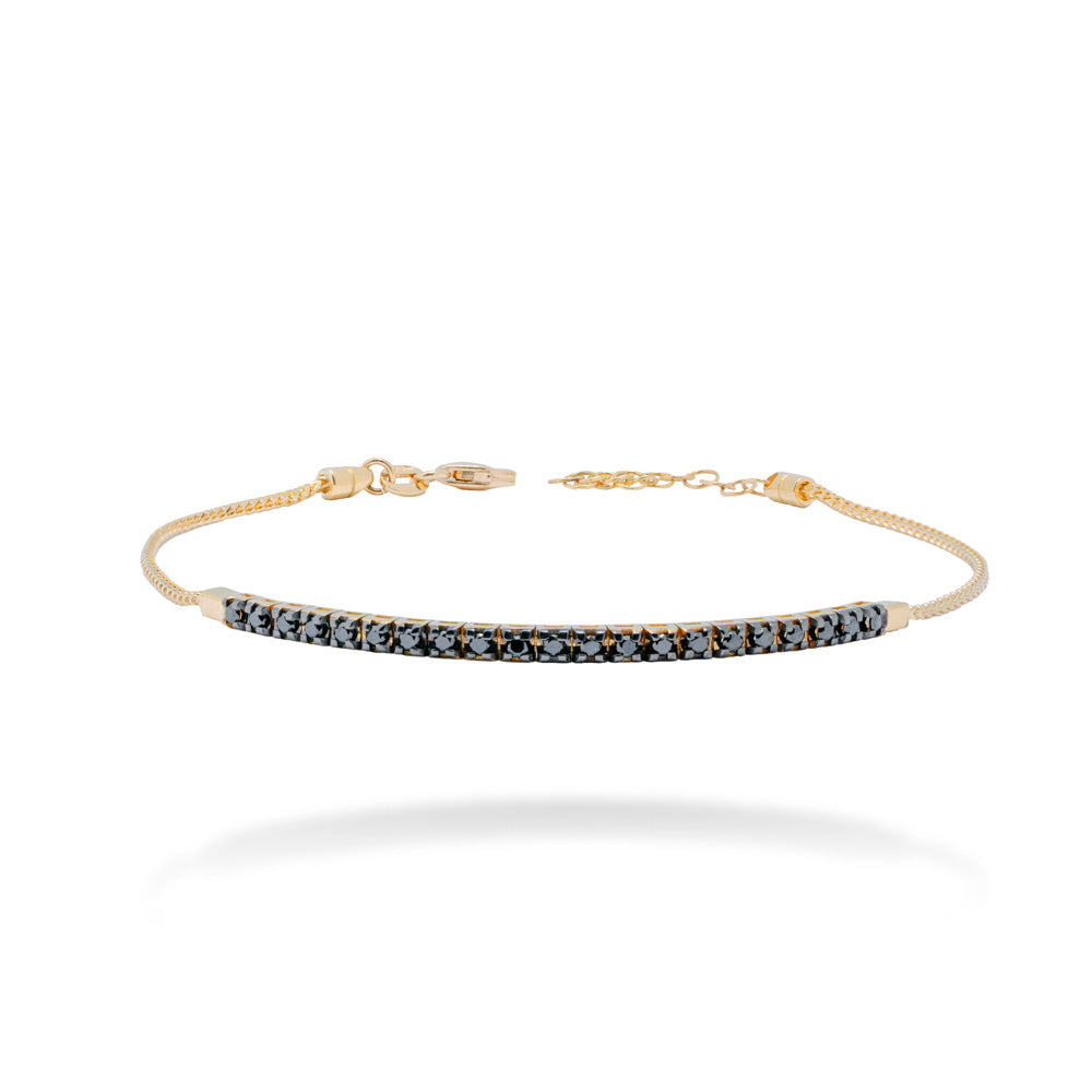 BRACCIALE MEZZO TENNIS IN ORO 18 KT CON DIAMANTI BLACK
