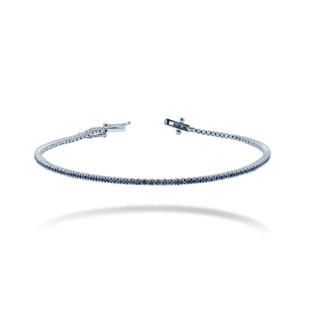 BRACCIALE TENNIS IN ORO 18 KT CON ZAFFIRI