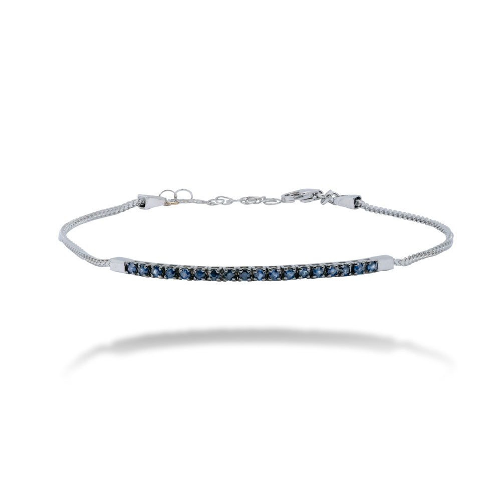 BRACCIALE MEZZO TENNIS IN ORO 18 KT CON ZAFFIRI