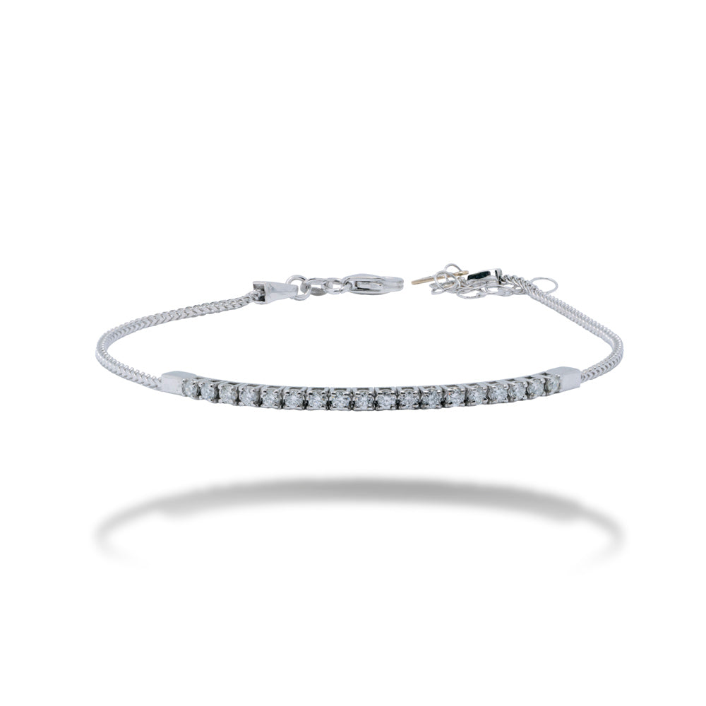 BRACCIALE MEZZO TENNIS IN ORO 18 KT CON DIAMANTI