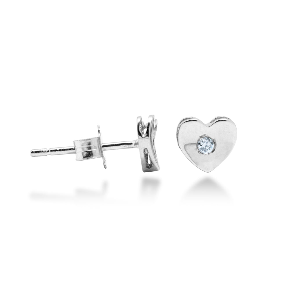 ORECCHINI CUORE IN ORO 18 KT CON DIAMANTI