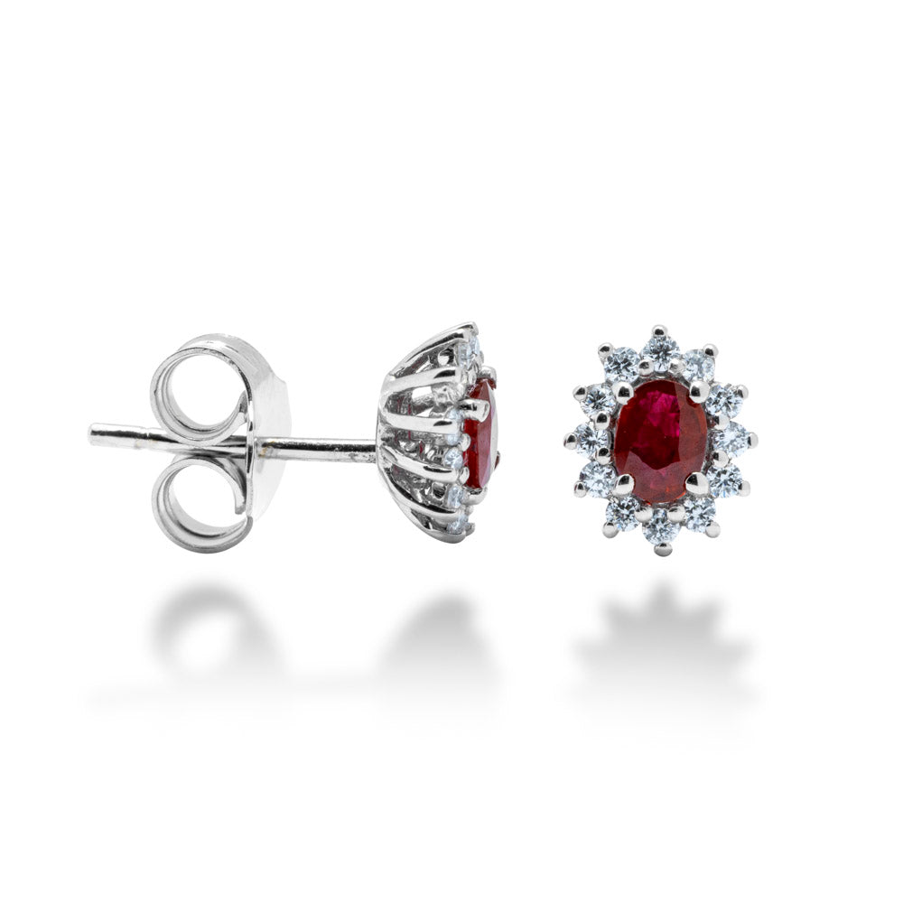 ORECCHINI KATE IN ORO 18 KT CON DIAMANTI E RUBINI