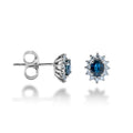 ORECCHINI KATE IN ORO 18 KT CON DIAMANTI E ZAFFIRI