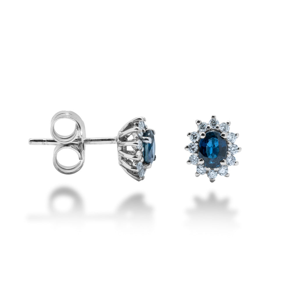 ORECCHINI KATE IN ORO 18 KT CON DIAMANTI E ZAFFIRI