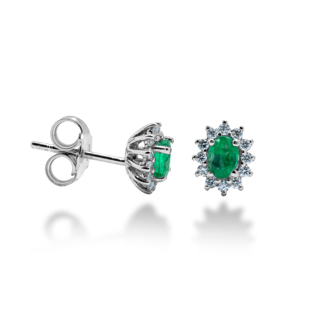 ORECCHINI KATE IN ORO 18 KT CON DIAMANTI E SMERALDI