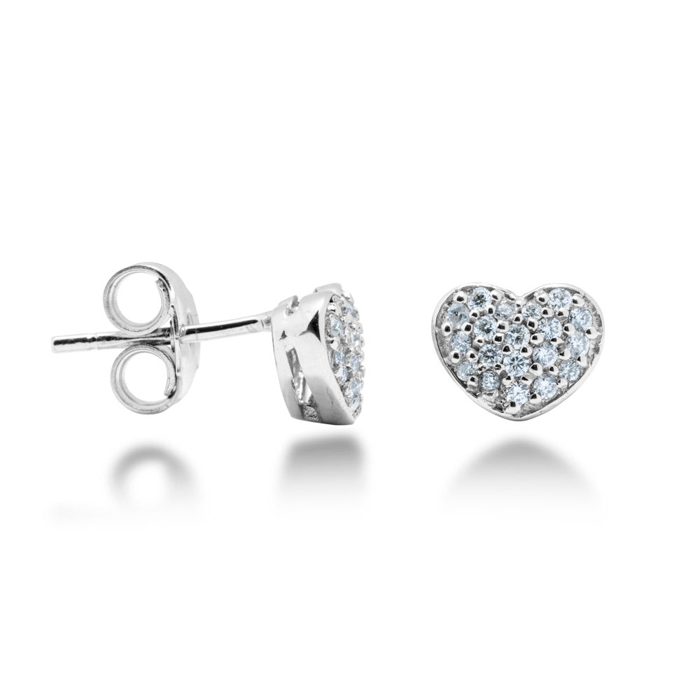 ORECCHINI CUORE IN ORO 18 KT CON DIAMANTI