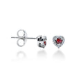ORECCHINI CUORE IN ORO 18 KT CON DIAMANTI E RUBINI
