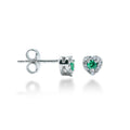 ORECCHINI CUORE IN ORO 18 KT CON DIAMANTI E SMERALDI