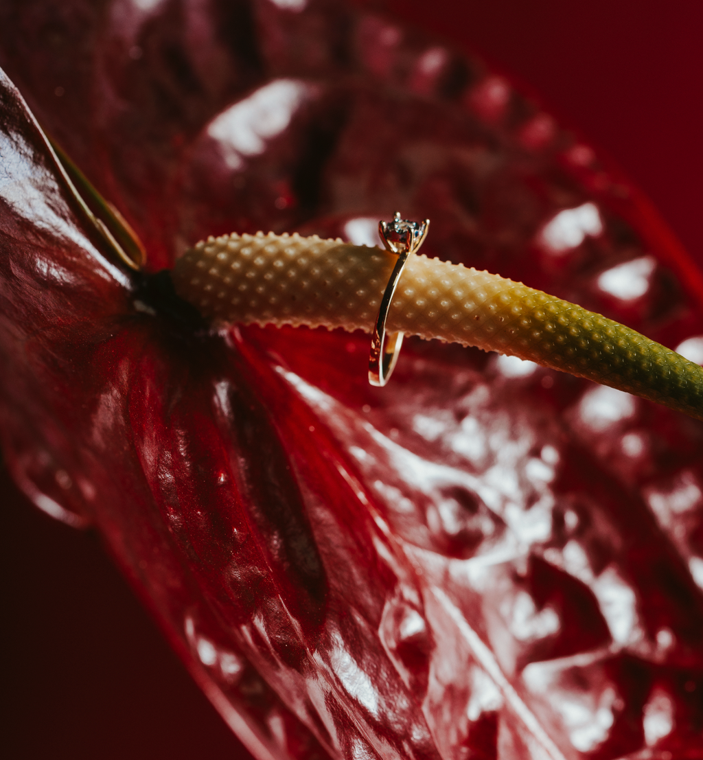 ANELLO SOLITARIO IN ORO GIALLO 18 KT CON DIAMANTE